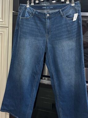 Old Navy Blue Denim High-Rise Wow Wide Leg Jeans
